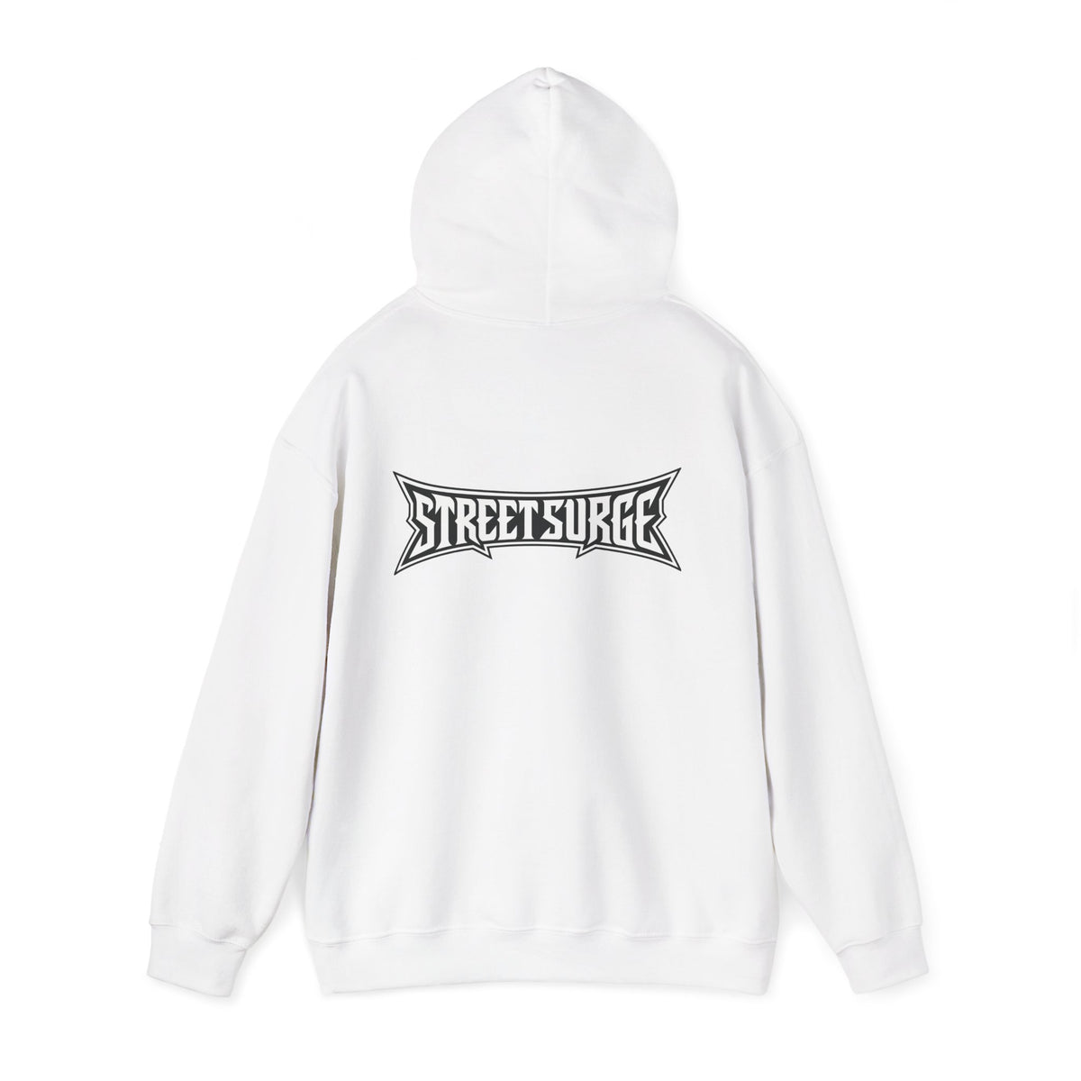 Street Surge Hoodie — White Graphic Logo Pullover
