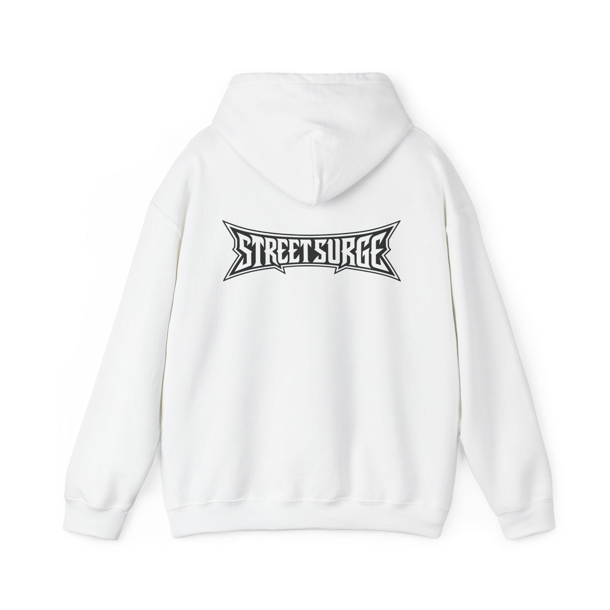 Street Surge Hoodie — White Graphic Logo Pullover